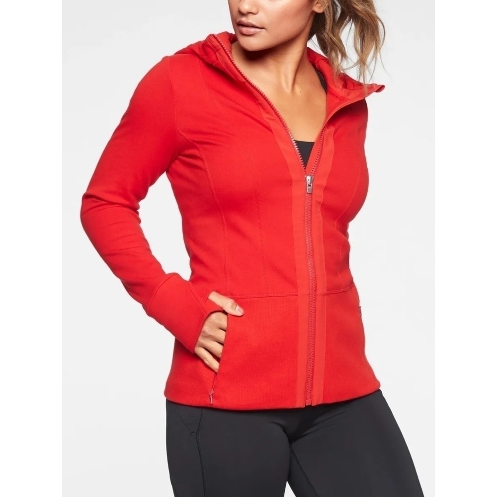 Athleta Fitted Victory Hoodie in Radiant Red Size Small